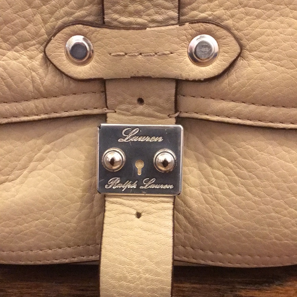 Ralph Lauren Ivory Leather Hobo Handbag EUC - Picture 4 of 7